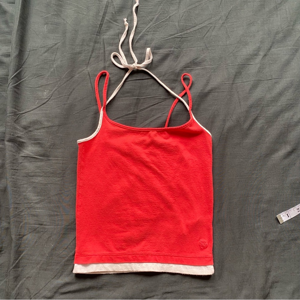 Urban Outfitters Red Halter Camisole with White Trim